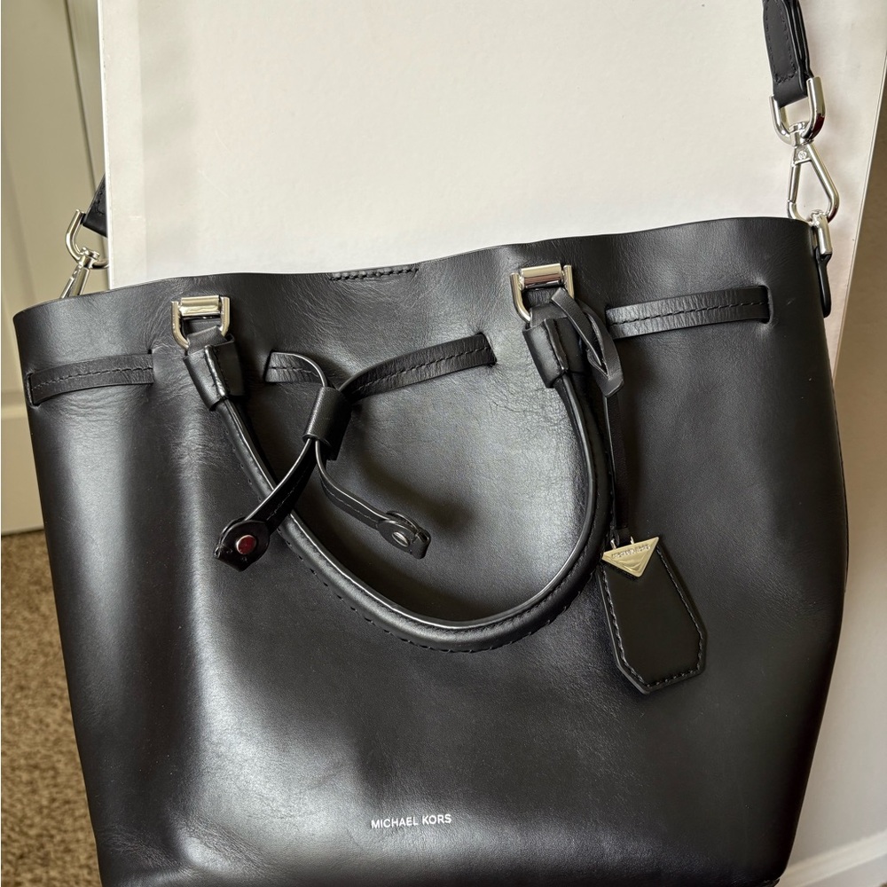 Michael Kors Black Leather Tote Bag